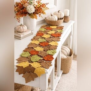 Lillian Vernon Fall Leaf Table Runner Wall Hanging 72” Autumn Decor